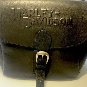 Harley Davidson leather sling satchel